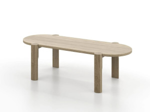 Деревянный овальный журнальный столик