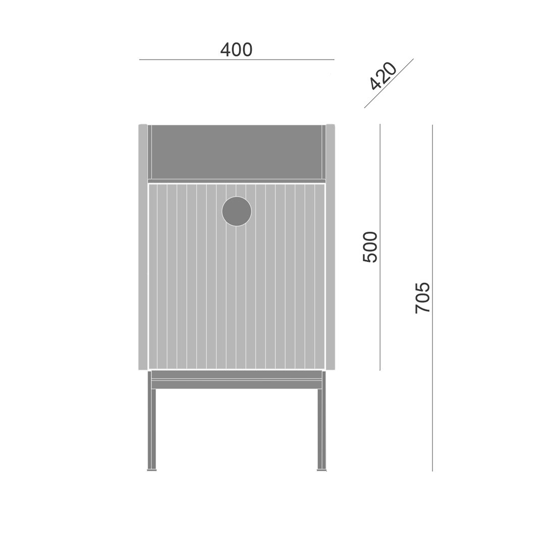 Прикроватная тумбочка белая 42х40 см Lago BRAGIN DESIGN LIVING 00-3974653 Белый - Вид №2