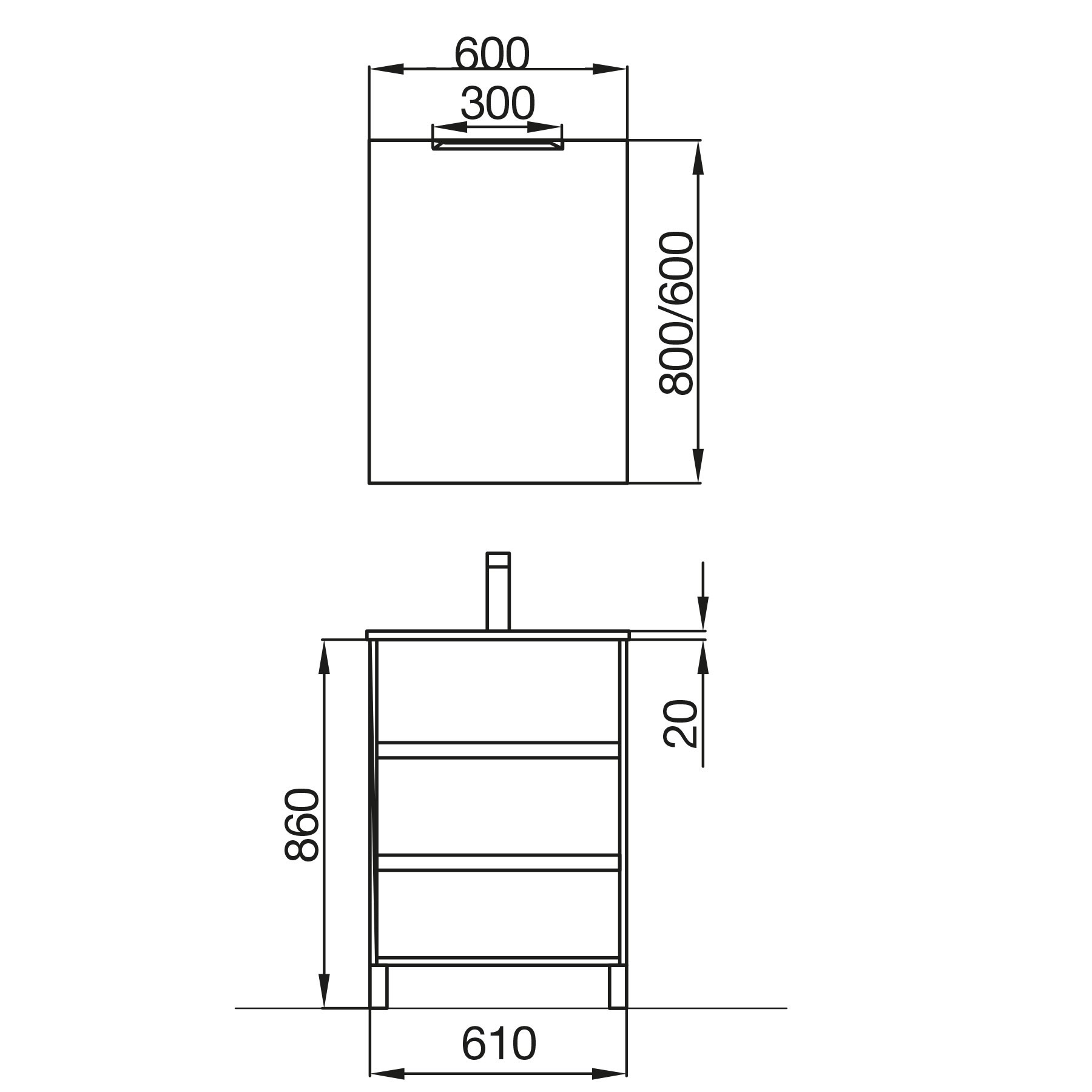 85102 SALGAR Комплект мебели для ванной ARENYS 600 ETERNITY OAK + Раковина + Зеркало + Свет Робл Вечность - Вид №2