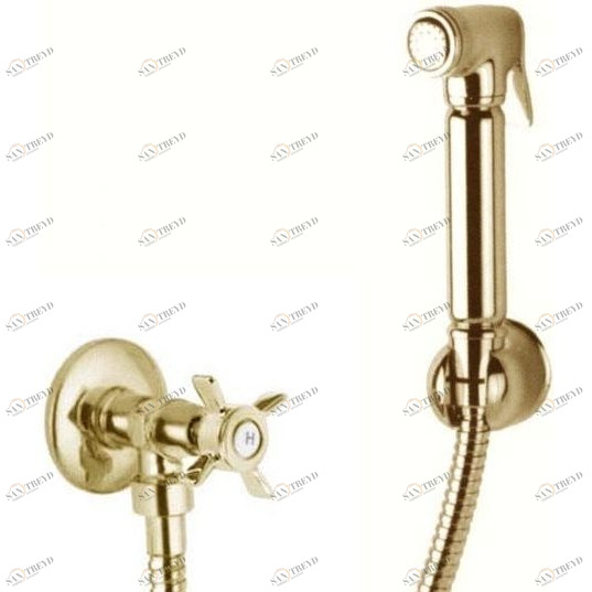 Гигиенический душ с запорным вентилем, со шлангом 120см и держателем CEZARES LORD-KS-03/24