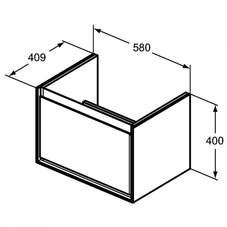 E0847B2 Тумба для раковины 65 см Ideal Standard CONNECT AIR - Вид №4