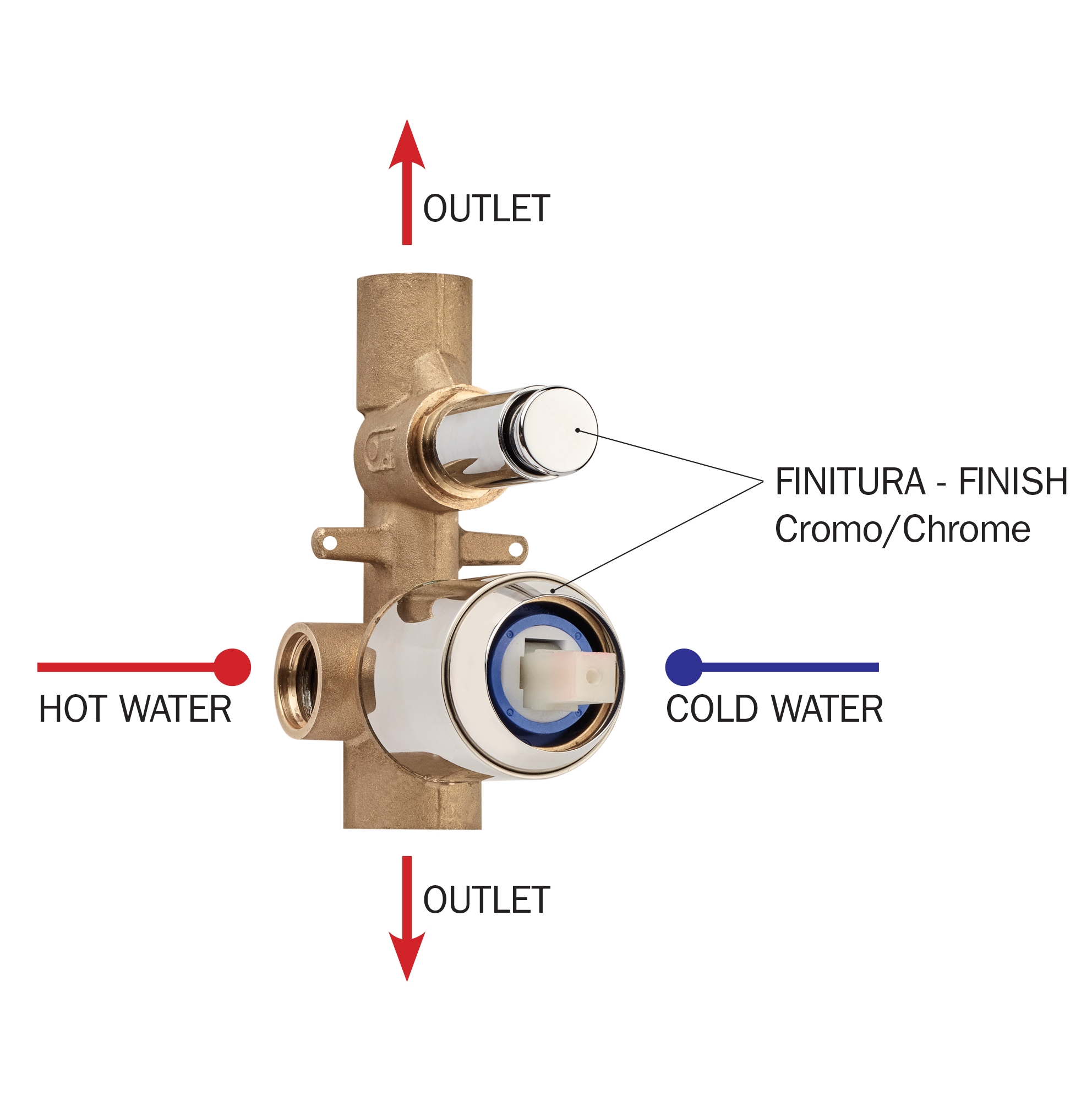 Z00006 + Z00005 - Single-Lever Смеситель & запорный кран Oki - 2 Outlets BOSSINI  - Вид №1