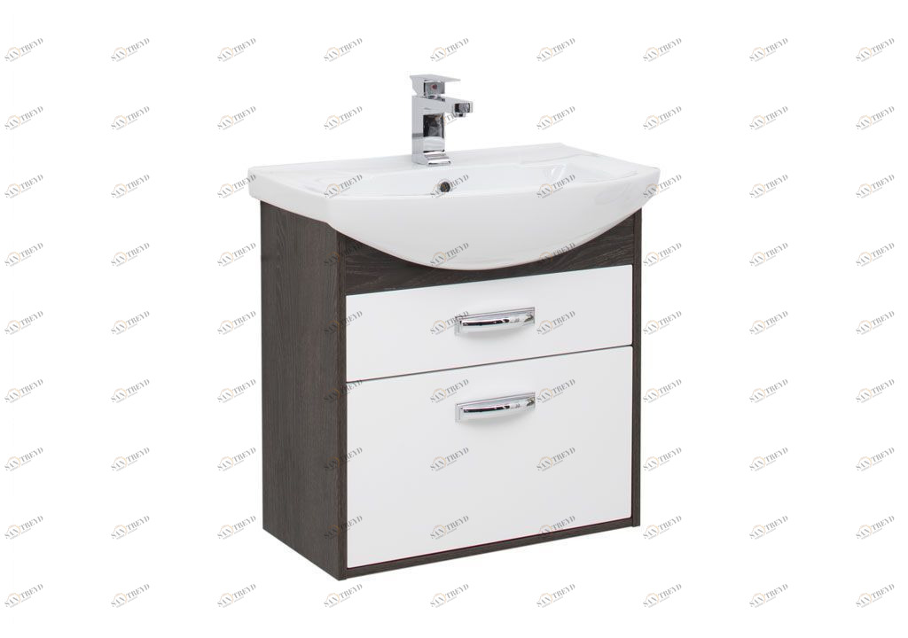 Тумба под раковину Aquanet Грейс 65 дуб кантербери/белый (2 ящика) 198387