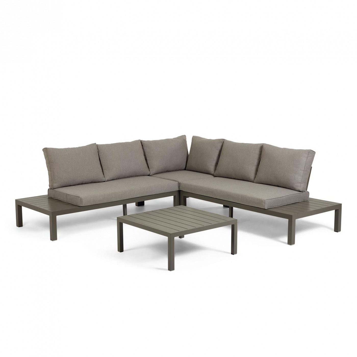 097644 Модульный 5-местный угловой диван и стол из коричневого алюминия La Forma Duka  - Вид №2