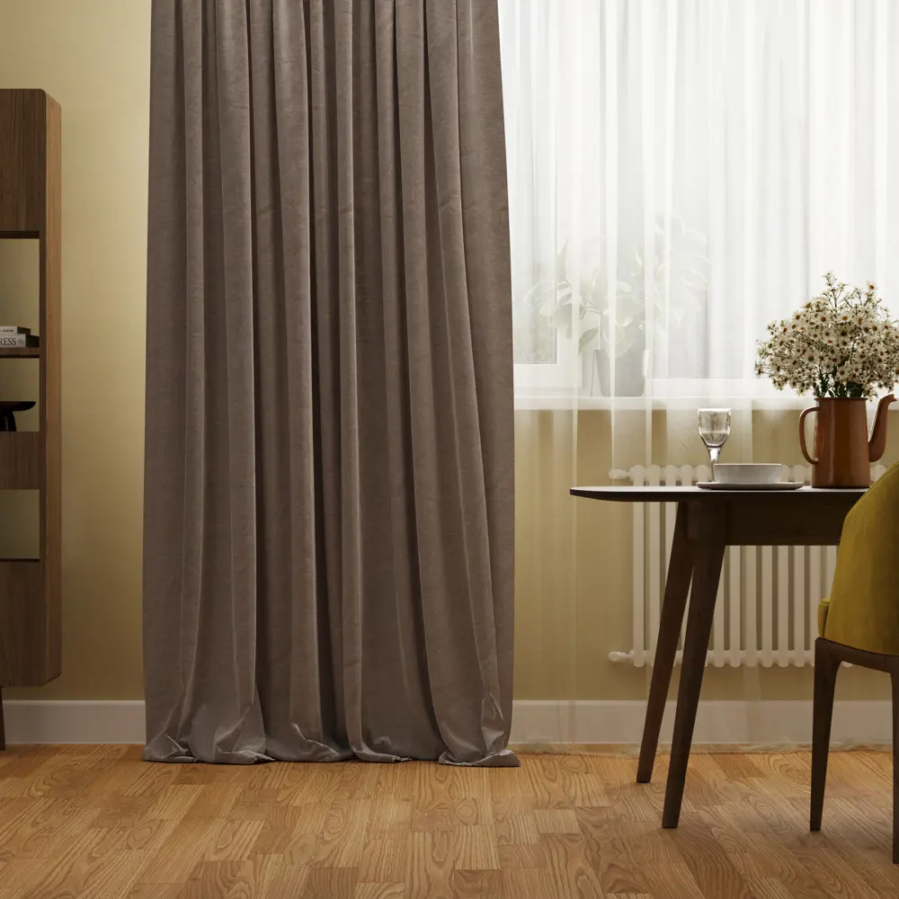 Штора на ленте Inspire Kanet 160x280 см цвет коричневый 83562115 STLM-2080027 