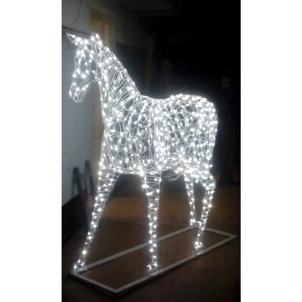 Электрическая светящиеся фигура Конь 400 LED 150x170x30 см теплый белый свет 86164081 STLM-2022643 LUMINE AJUR 