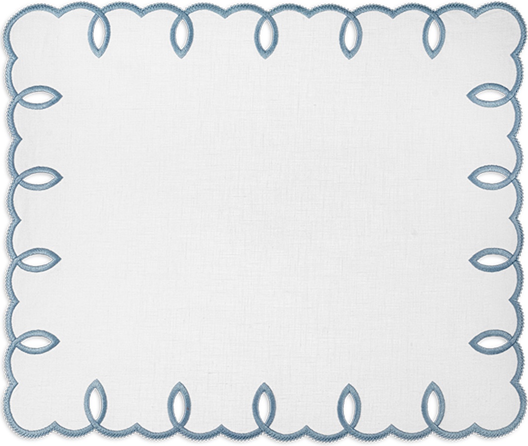 10677599 Truffle Bee Набор плейсматов прямоугольных Truffle Bee Etretat 39х47см, 2шт, бело-голубой, лен Ткань 