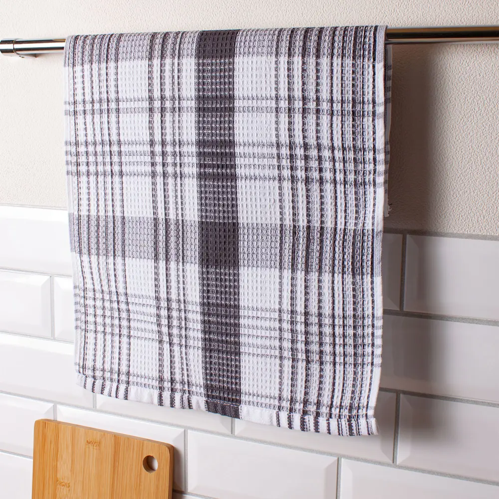 Набор полотенец вафельных Belezza Радуга 35x60 см цвет черно-белый 4 шт STLM-2045199