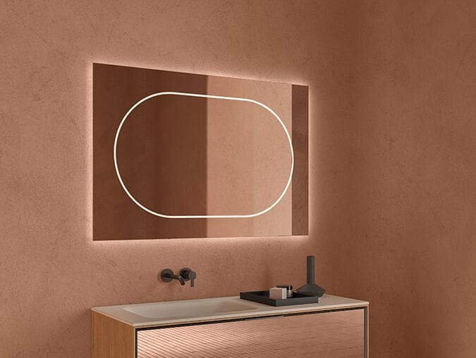 Овальное зеркало со встроенным освещением для ванной комнаты Inbani ALO OVAL ARCH-00080754