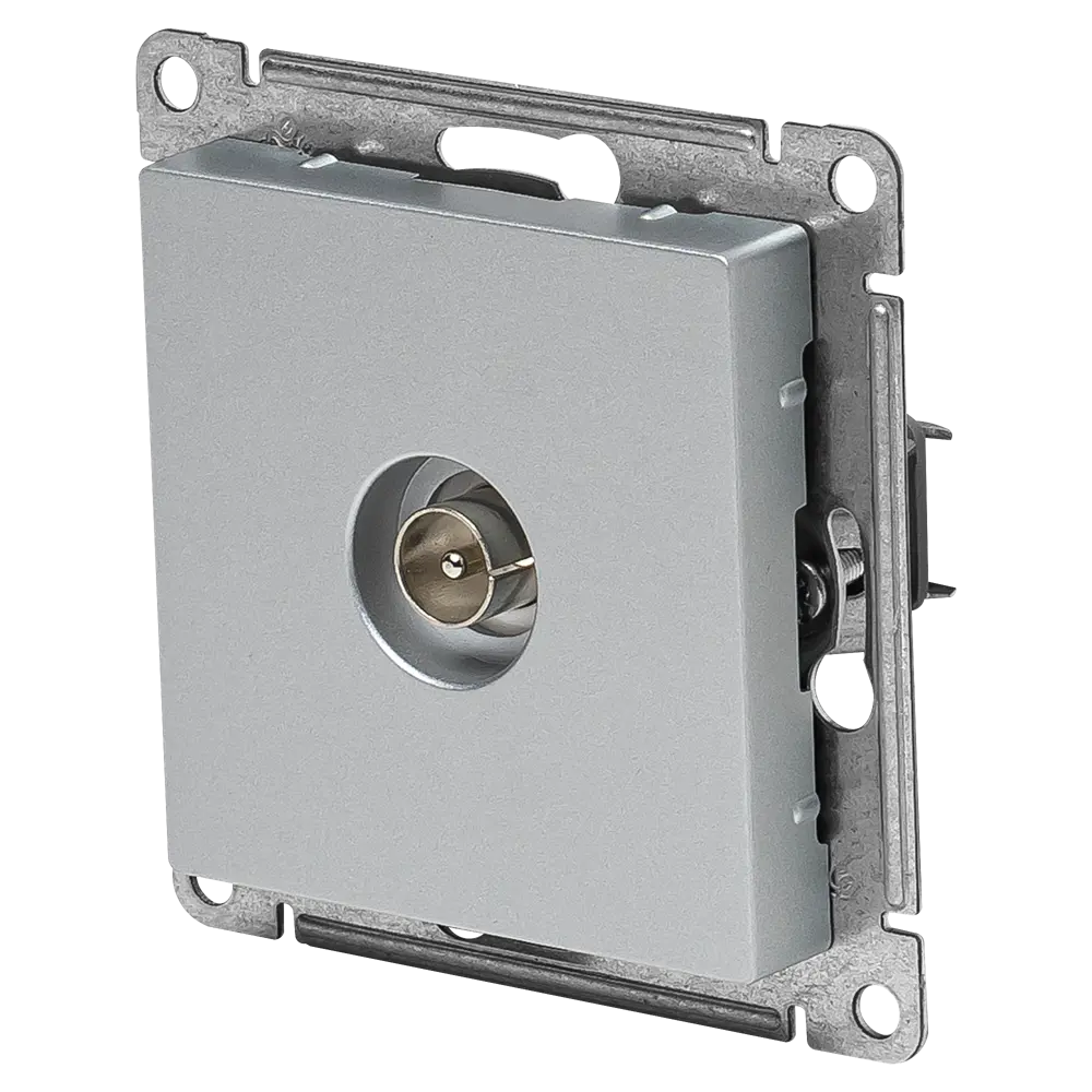 Розетка ТВ/спутник встраиваемая Systeme Electric AtlasDesign без заземления цвет алюминий 89457345 STLM-2060495 - Вид №1