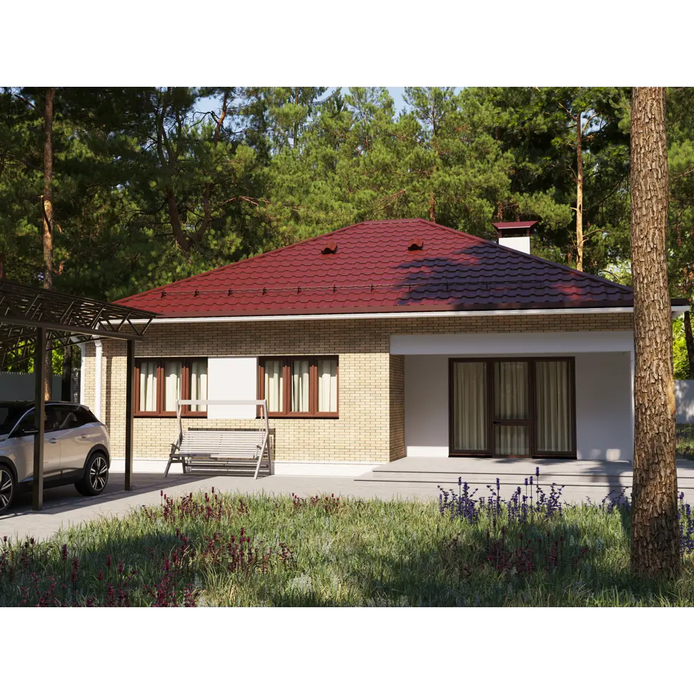 Металлочерепица 0.5 мм ГОСТ 2250x1180 мм RAL 3005 винно-красный 89296958 STLM-2030513 Santreyd  - Вид №3