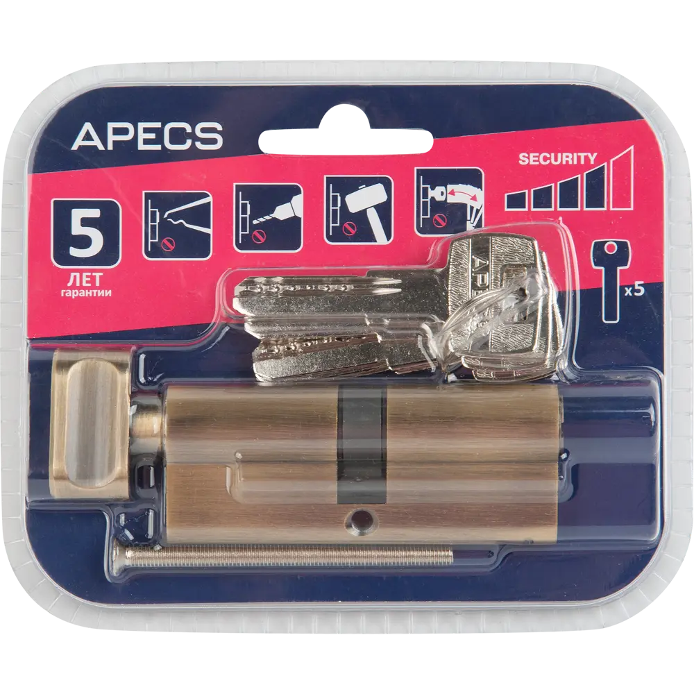 APECS Pro LM-80-C-AB Цилиндровый механизм с защитой от взлома 84168041 SM STLM-0046656 - Вид №4