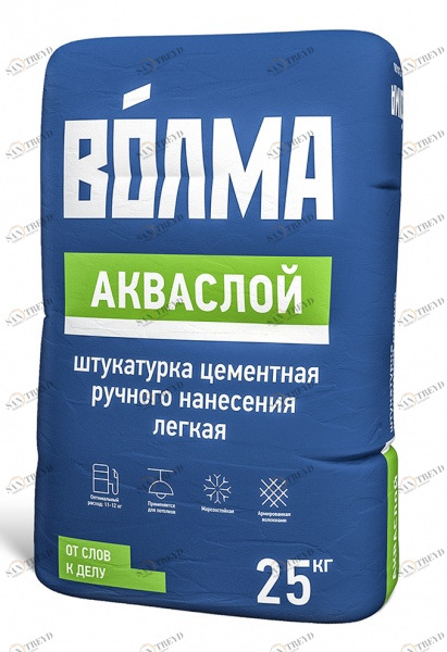 Штукатурка цем. универ.для стен и потолков Аква-Слой, 25 кг (для вн.и нар).перед финишн Santreyd 2541113