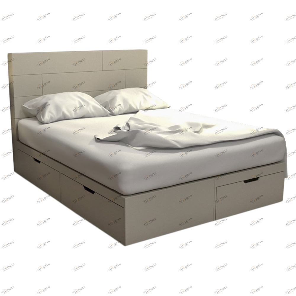 Кровать двуспальная 180х200 белая "Домино" BELABEDDING ДОМИНО 131588 Молочный