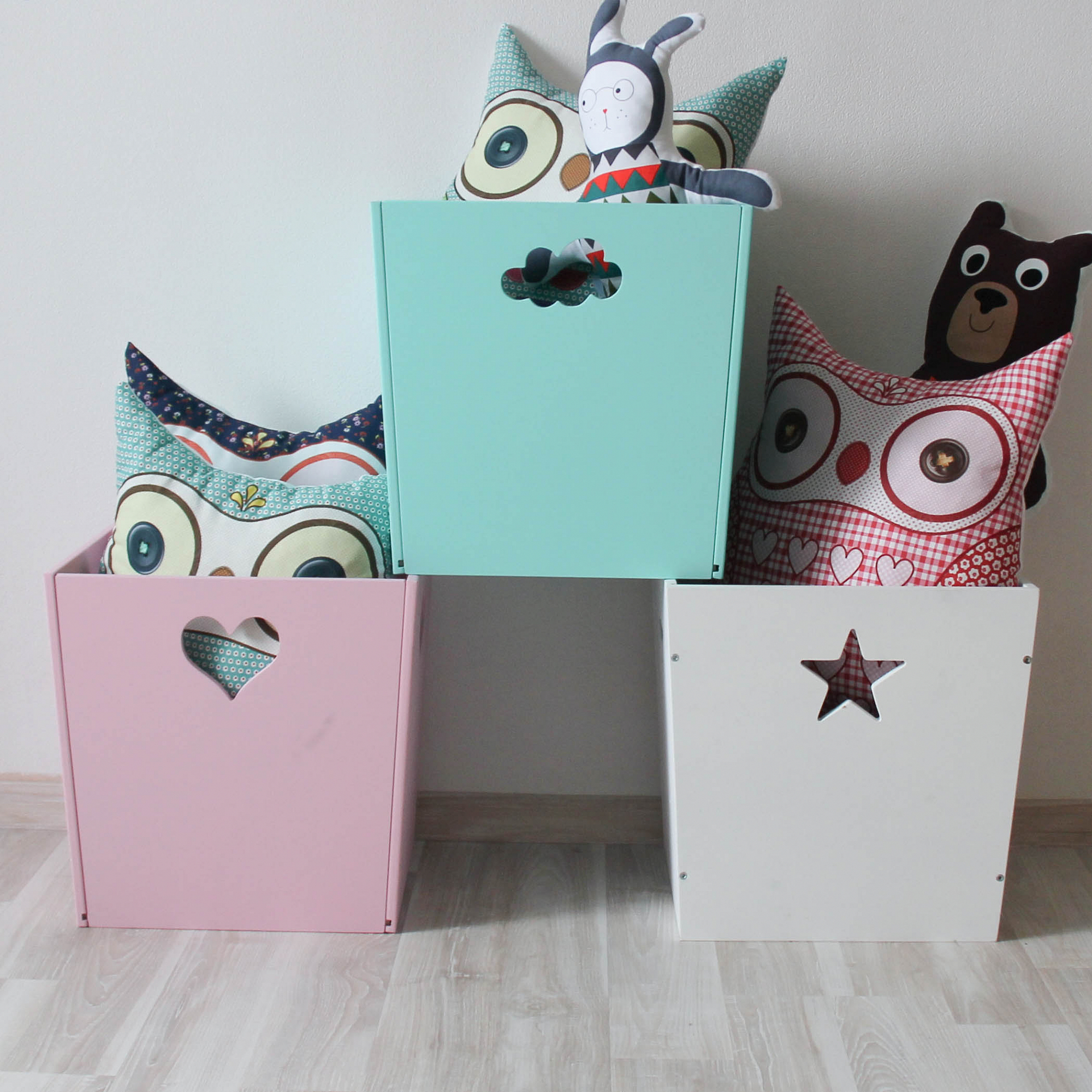 Деревянный ящик для игрушек бирюзовый с облачком VAMVIGVAM  282054 Голубой Santreyd  - Вид №2