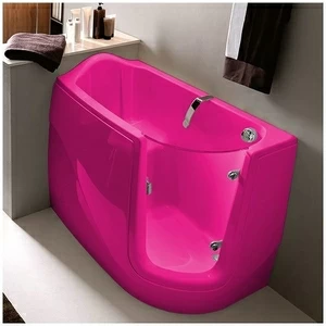 Ванна GRUPPO TREESSE GEN-X V3311-SX-R угловая сидячая с дверью левосторонняя розовая