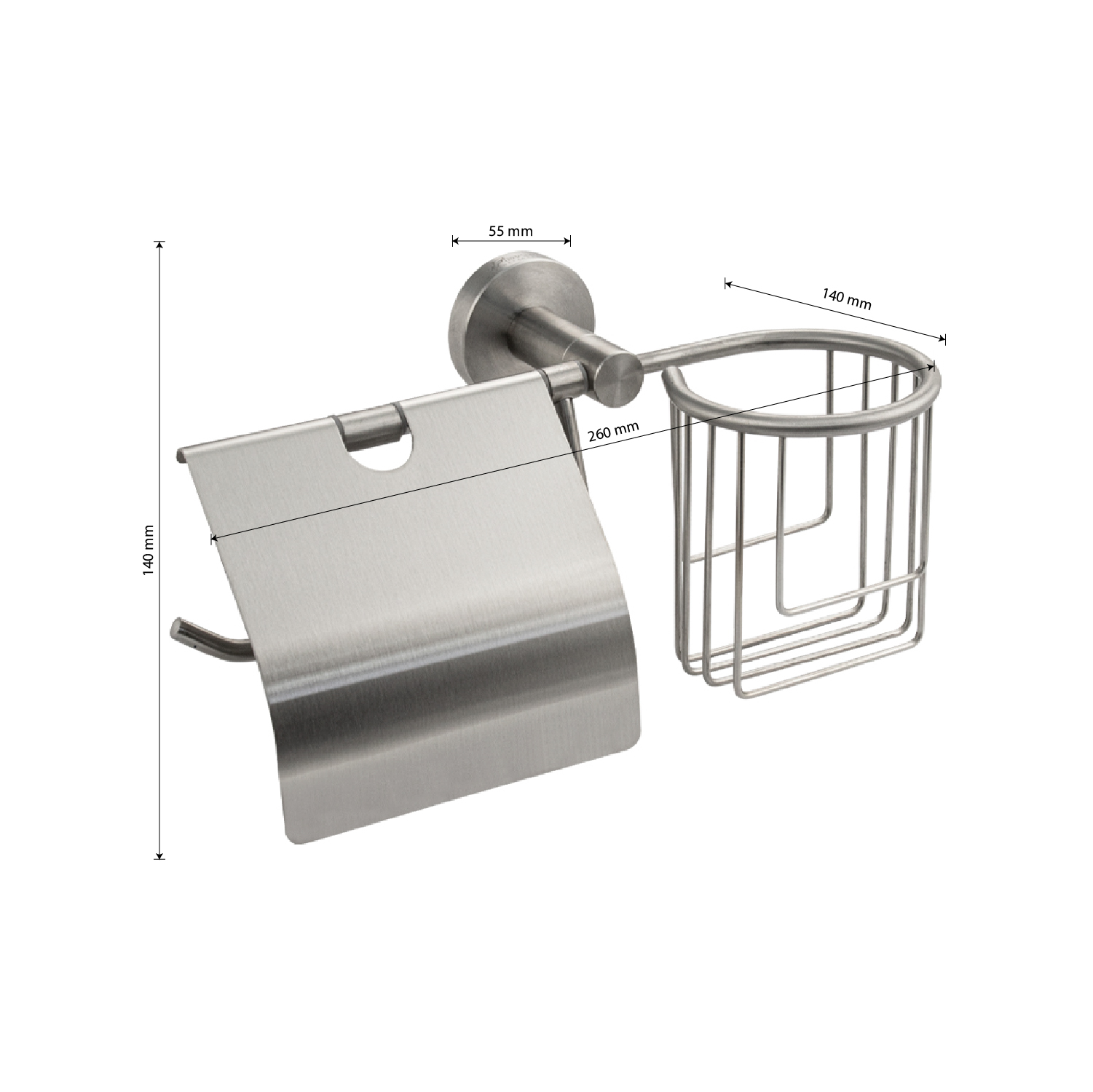 GFmark - Держатель освежителя воздуха и туалетной бумаги с экраном, из нержавеющей стали, код: 80244  - Вид №2