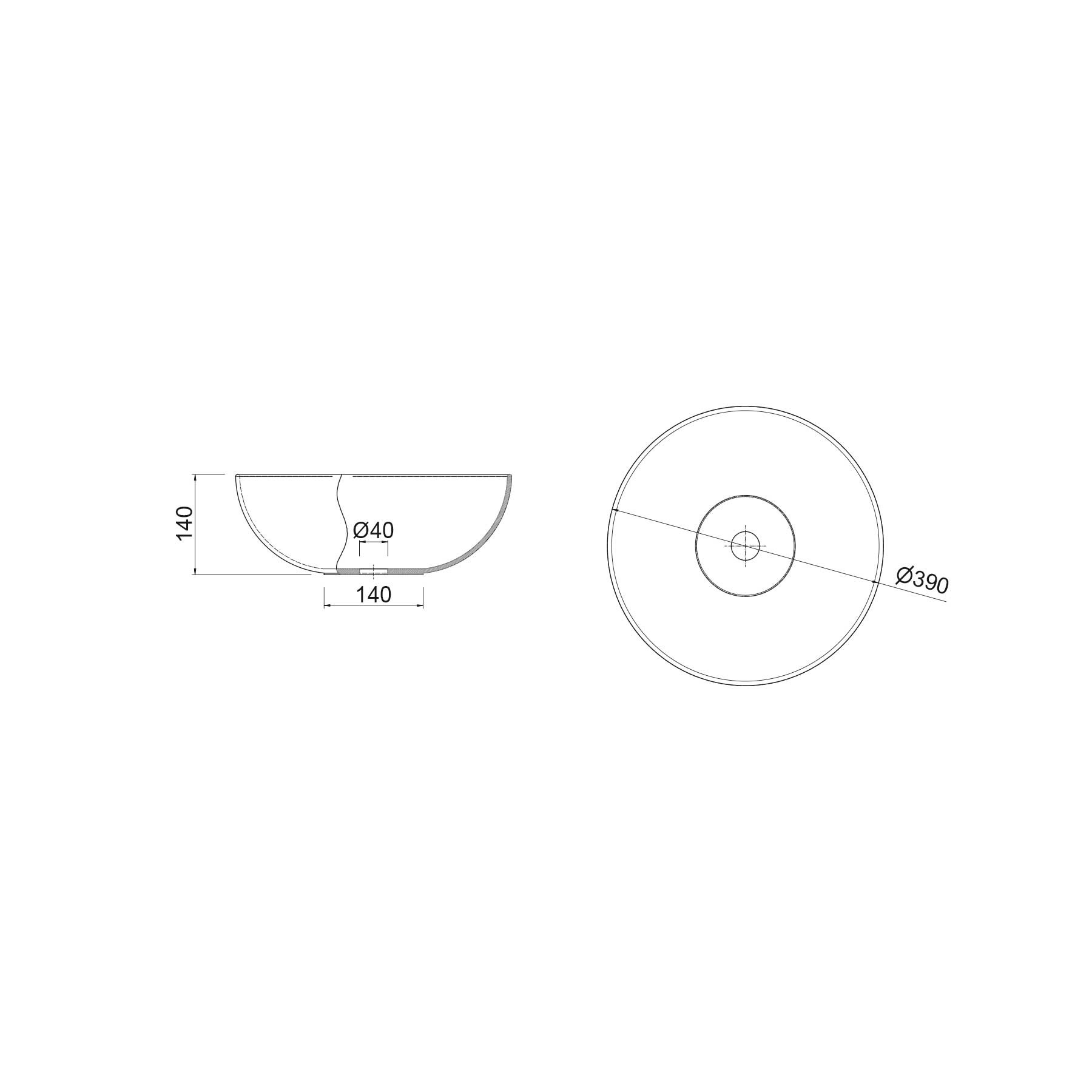 26536 SALGAR Раковина BOL SOLID SURFACE d 390 x 140 мм - Вид №4