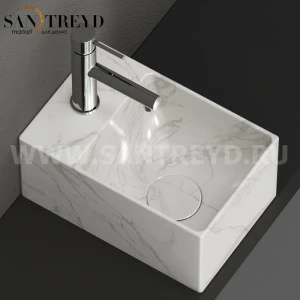 B6R30AC Подвесная раковина настенная прямоугольная Ceramica Globo T-EDGE бежевая