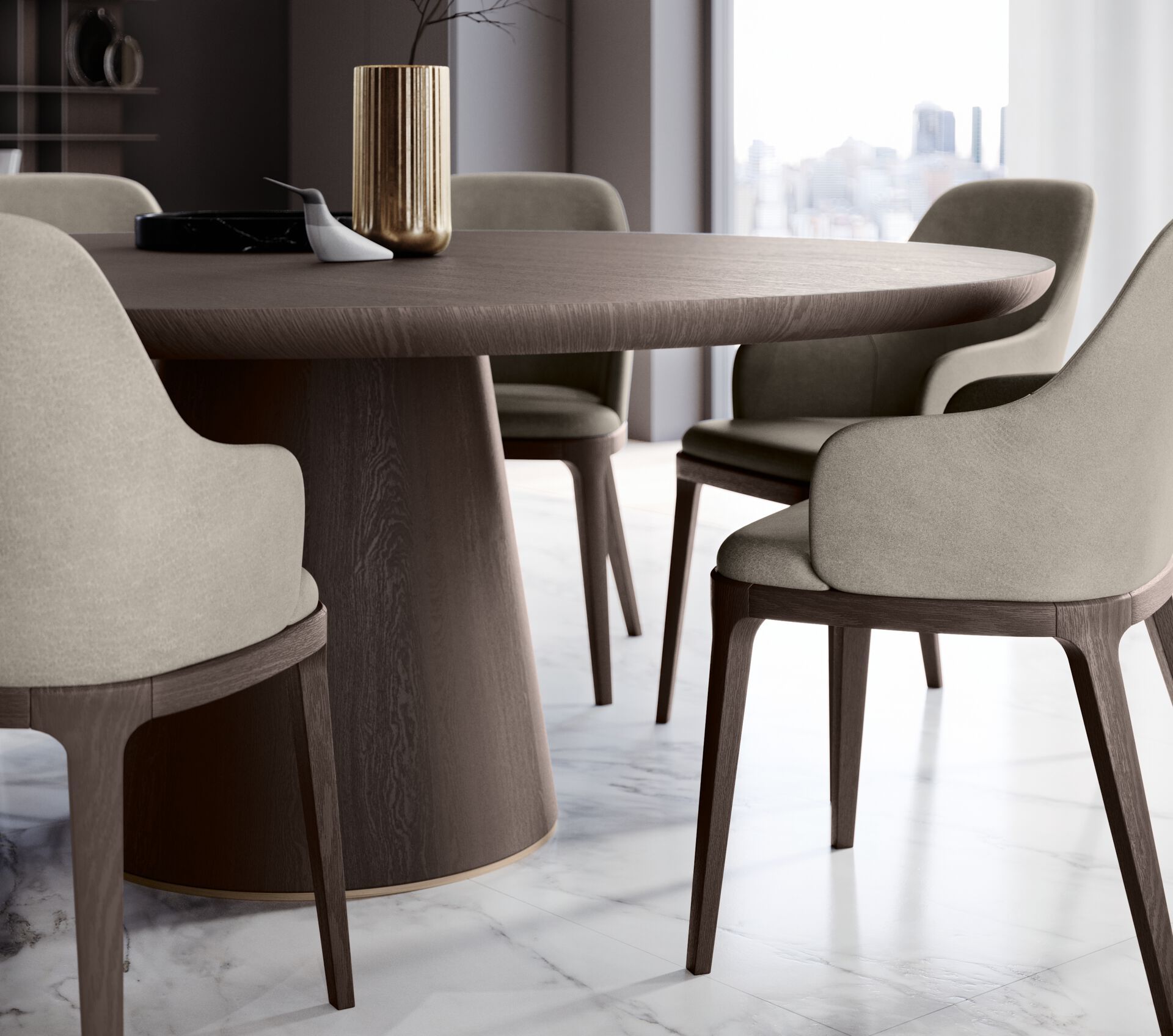 Круглый стол из шпона Olivieri MR. BIG ARCH-00149033 - Вид №2