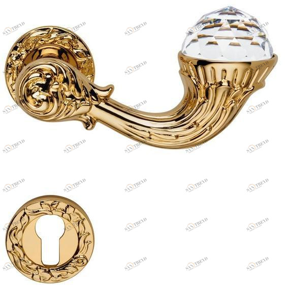 LINEA CALI' Латунная ручка в стиле Людовика xiv с кристаллами swarovski® с замком Brilliant crystal sun-id-1514217