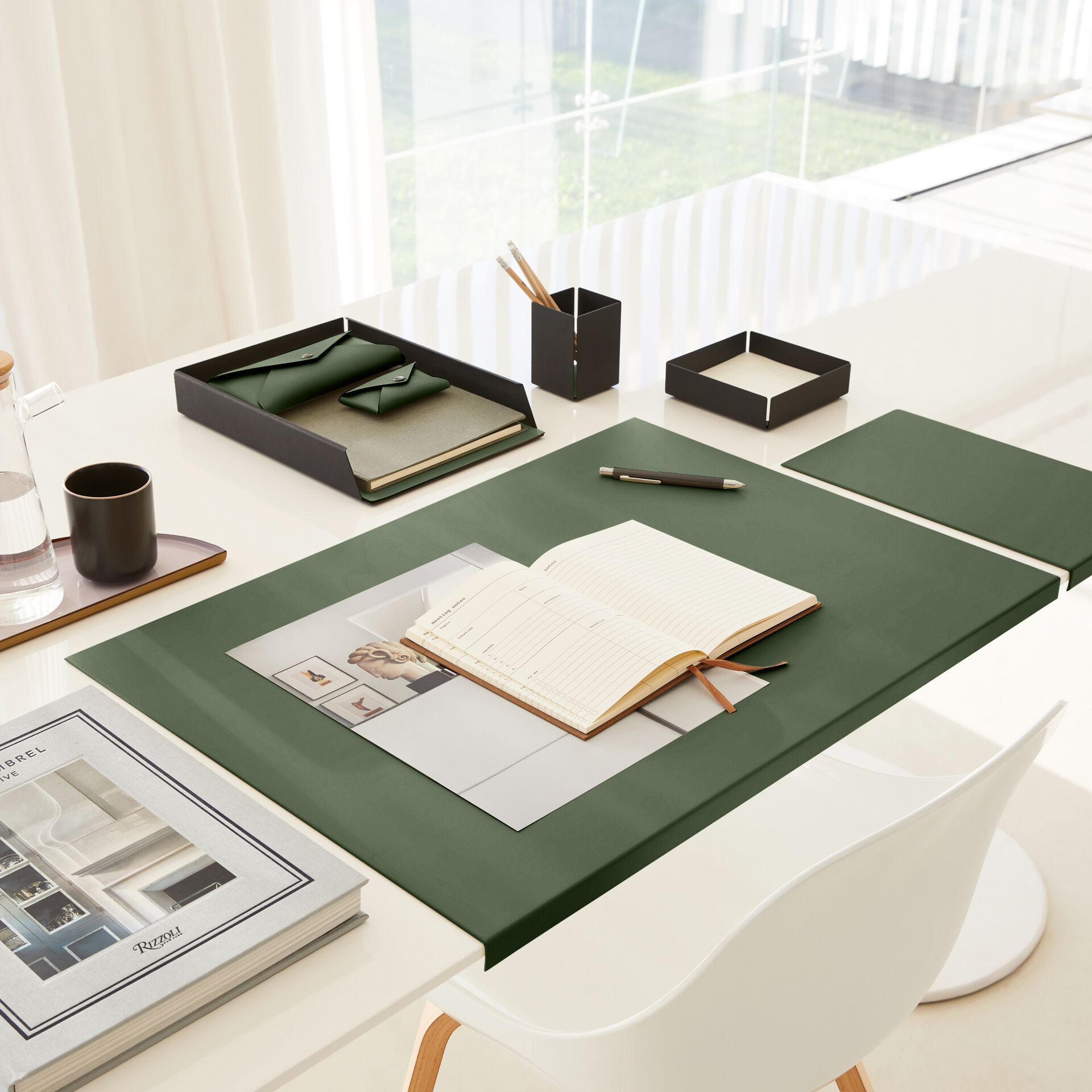 Лоток для документов из нержавеющей стали и кожи EGLOOH Муар ARCH-00027153 - Вид №13