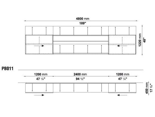 Шкаф с распашными дверцами с ящиками B&B Italia PAB ARCH-00141754 - Вид №3