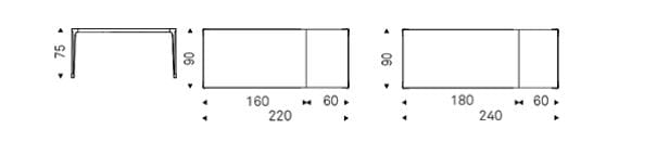Прямоугольный выдвижной стол из алюминия и стекла Cattelan italia BOULEVARD ARGILE DRIVE ARCH-00130126 - Вид №3
