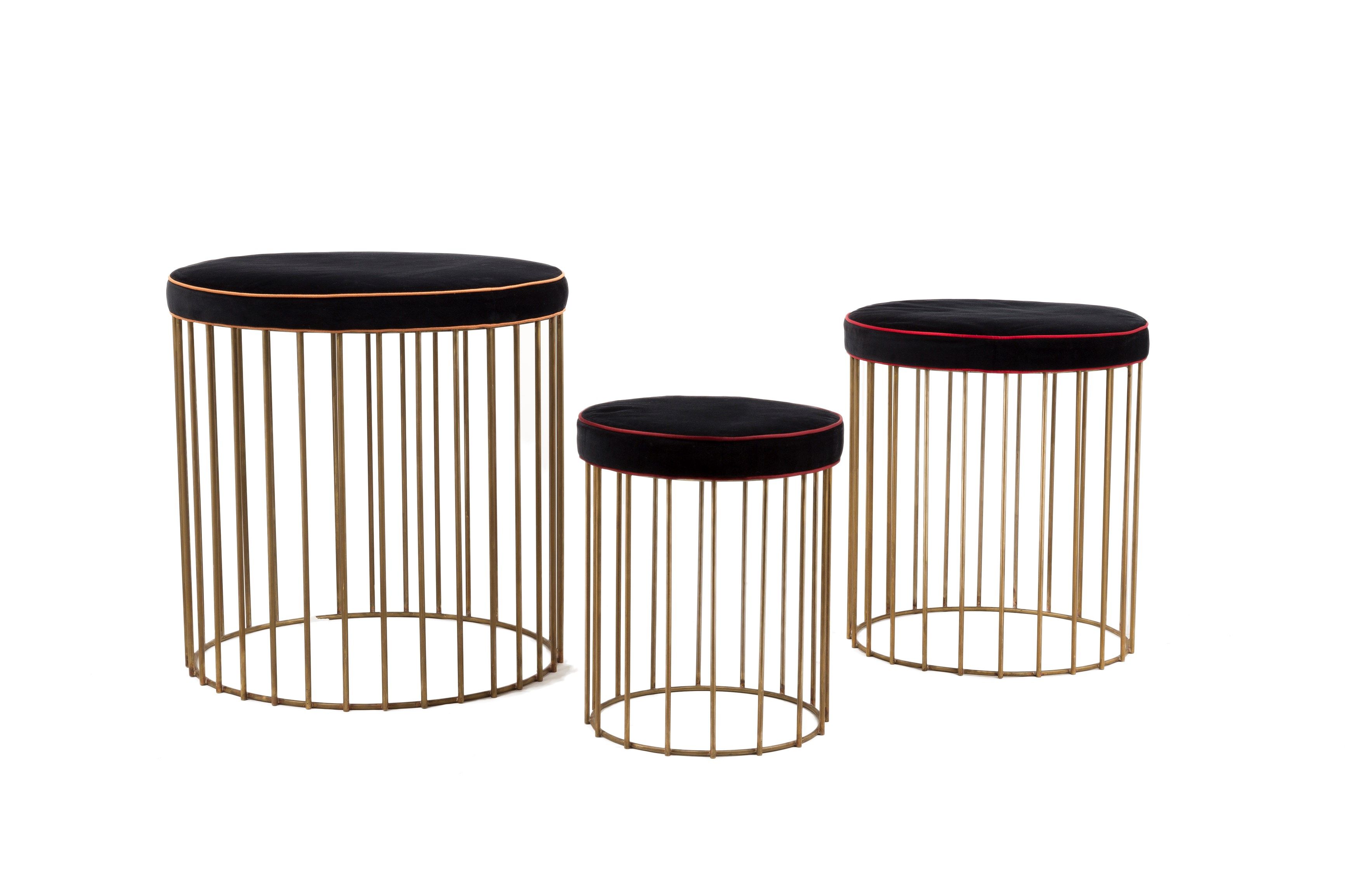 Круглый латунный пуф Il Bronzetto клетка ARCH-00065681 - Вид №1