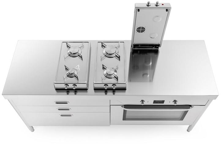 ALPES-INOX Профессиональная отдельно стоящая кухня из нержавеющей стали Liberi in cucina C190 - Вид №3