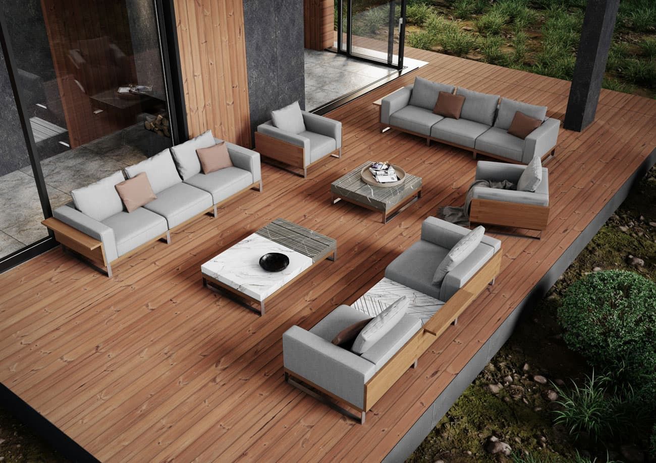 Прямоугольный садовый столик из каррарского мрамора Formitalia MERGUI ARCH-00077385 - Вид №3