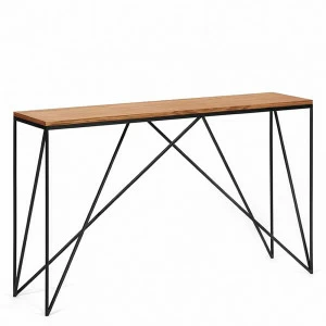 Консоль деревянная, темный дуб с металлическими ножками Monaco black INTELLIGENT DESIGN  261003 Коричневый;черный