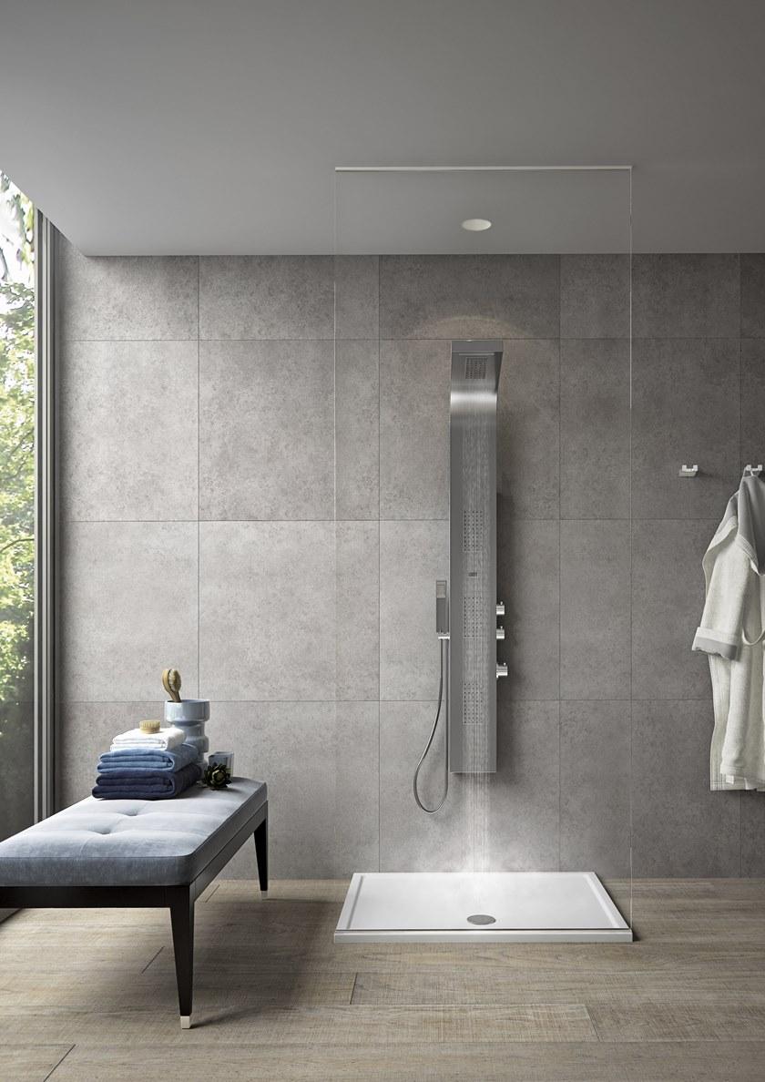 GEDY Настенная металлическая душевая стойка в современном стиле с переключателем и ручным душем sun-id-1478591 - Вид №5