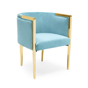 700417-B5 ABHIKA СТУЛ GARDA ROUND SKYBLUE/GOLD