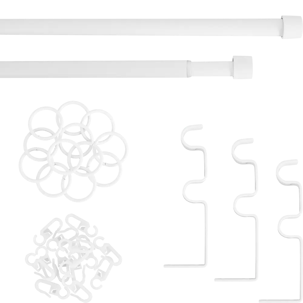 Карниз двухрядный раздвижной d19/16 мм заглушка 160-320 см цвет белый ORBIS STLM-2159944 - Вид №1