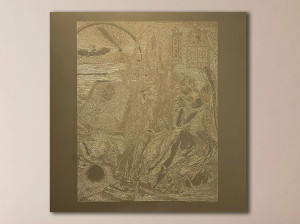 Алюминиевая гравюра на дереве