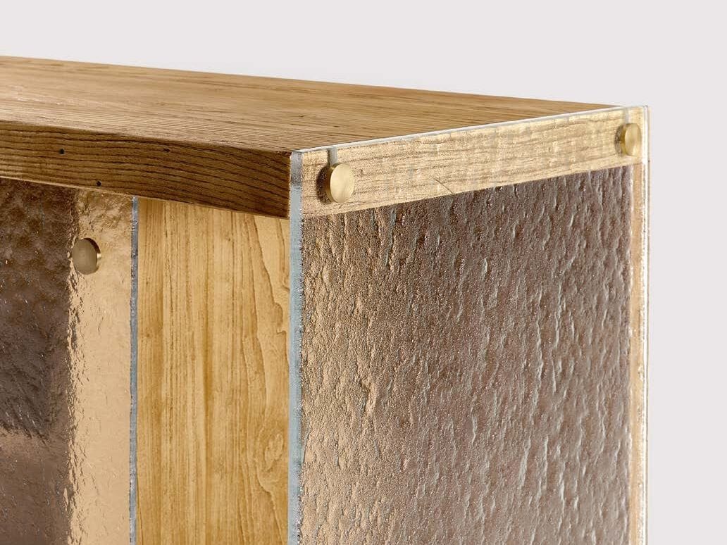 Шкаф для телевизора из дерева и терракотового стекла Naturedesign Origin ARCH-00029656 - Вид №3