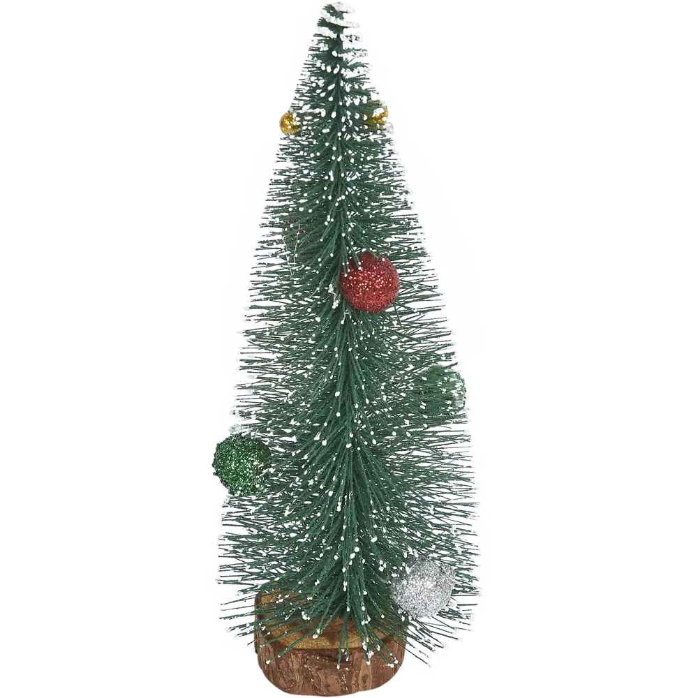82197704 Ель искусственная новогодняя заснеженная с украшениями 20 см STLM-0021682 Santreyd  - Вид №1