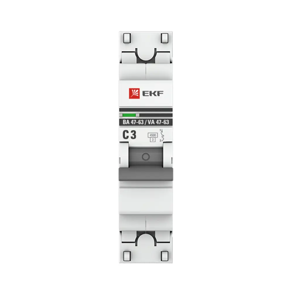 Автоматический выключатель EKF PROxima ВА47-63 1P C3 А 4.5 кА mcb4763-1-03C-pro 82421229 STLM-2174360  - Вид №2