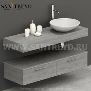 M14052TO Столешница для накладных и встраиваемых раковин 140 см цвет Северное Дерево темное ARREDO WOOD Италия