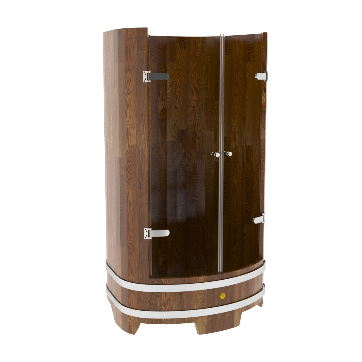 2128 Душевая кабина со стеклянными дверцами (лиственница морёная сращенная) Alyarus 