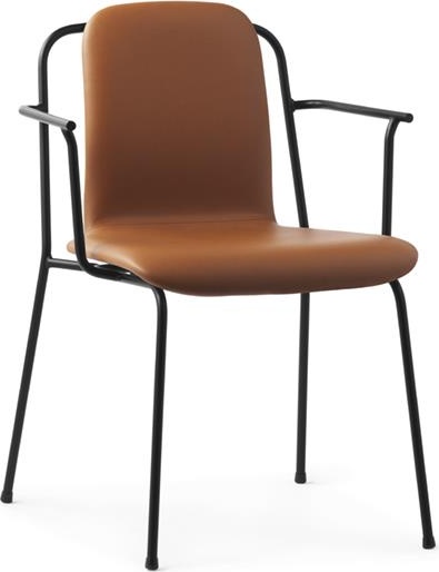 601937 Armchair Полная обивка из черной стали / ультра-кожи Normann Copenhagen Studio