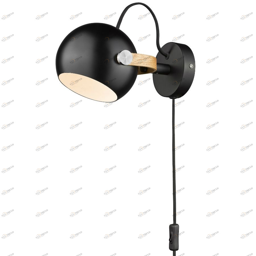 Светильник настенный D.C, Ø12, черный/дуб Halo Design 734108