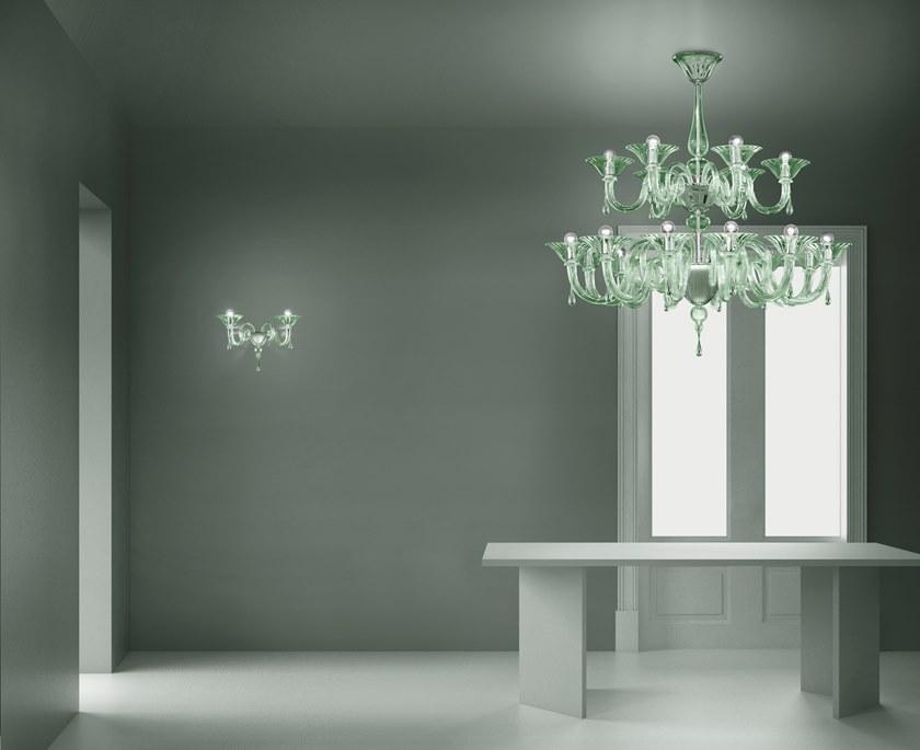 Sylcom Настенный светильник из дутого стекла с кристаллами Dolfin 1380/1382 - Вид №1