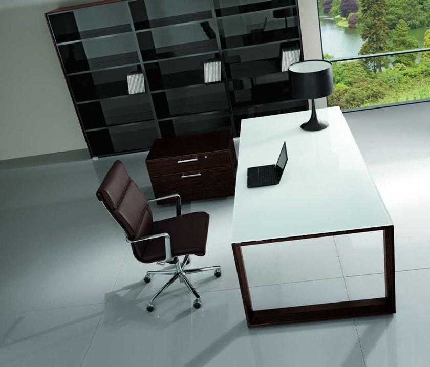 Bralco Прямоугольный письменный стол из стекла Arche sun-id-1514297 - Вид №1