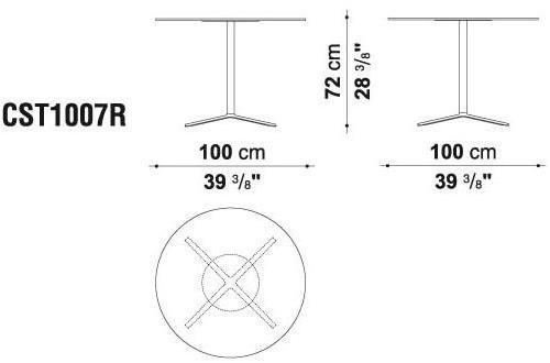 B&B Italia Project Круглый стол из hpl с основанием 4 звезды Cosmos sun-id-1449869 - Вид №4