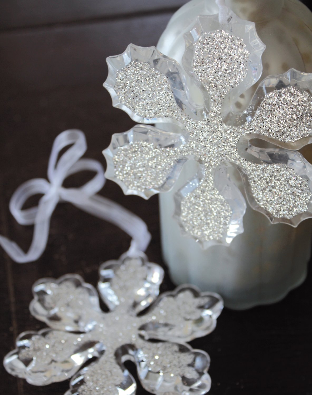 1367 000 a3 Декоративная снежинка, акрил, Ø 10 см, 2 шт., Прозрачная H-andreas  - Вид №5