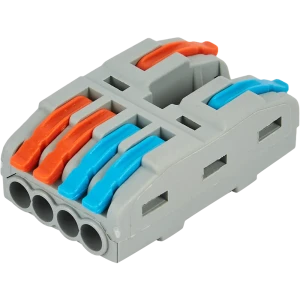 86218561 Клеммы разветвительные рычажковые Duwi СМК-524 PRO 2х4-проводные 4мм² серые 4шт 26660 4 STLM-1115061