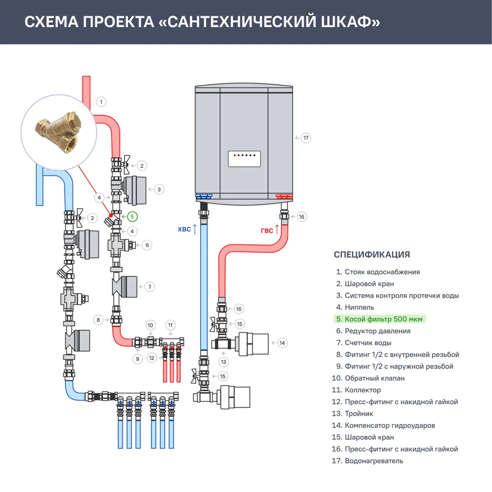 Фильтр косой Valfex VF.192.L00.012.BIR 1/2" ВР 84505673 STLM-2072498  - Вид №1