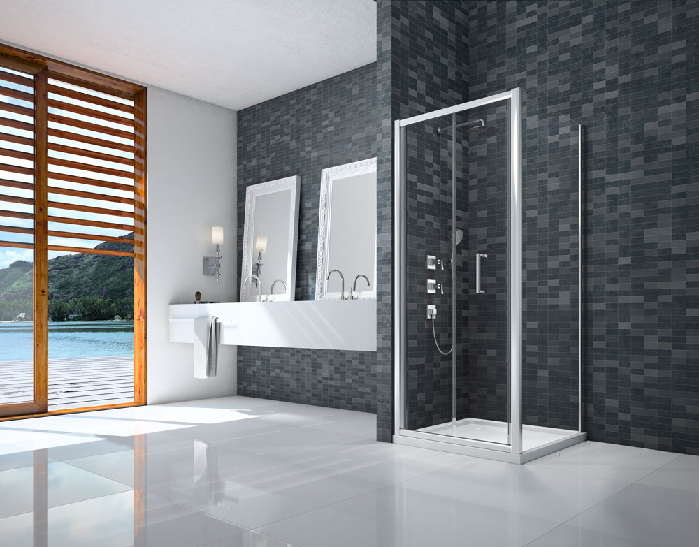 Дверь в нишу DWH00B0 Merlyn Ionic Хромированный  - Вид №1